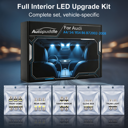 2002-2008 Audi A4 S4 RS4 B6 B7 LED Interior Light Kit - Canbus Error Free