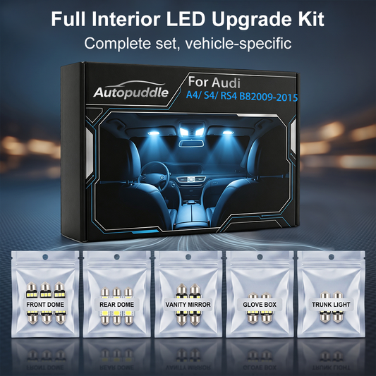 2009-2015 Audi A4 S4 RS4 B8 LED Interior Light Kit - Canbus Error Free