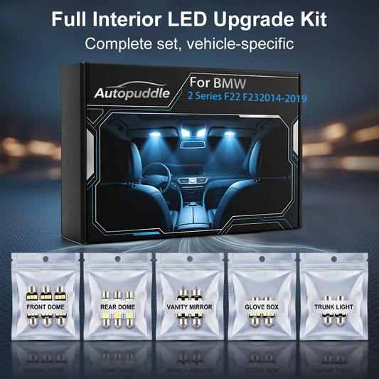 2014-2019 BMW 2 Series F22 F23 LED Interior Light Kit (5-Piece) - Canbus Error Free