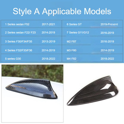 Premium 3D Dry Carbon Fiber Shark Fin Antenna Cover for BMW (F/G Chassis) - Genuine 3K Twill Sourced with Japanese Raw Materials