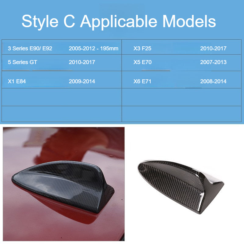 Premium 3D Dry Carbon Fiber Shark Fin Antenna Cover for BMW (F/G Chassis) - Genuine 3K Twill Sourced with Japanese Raw Materials