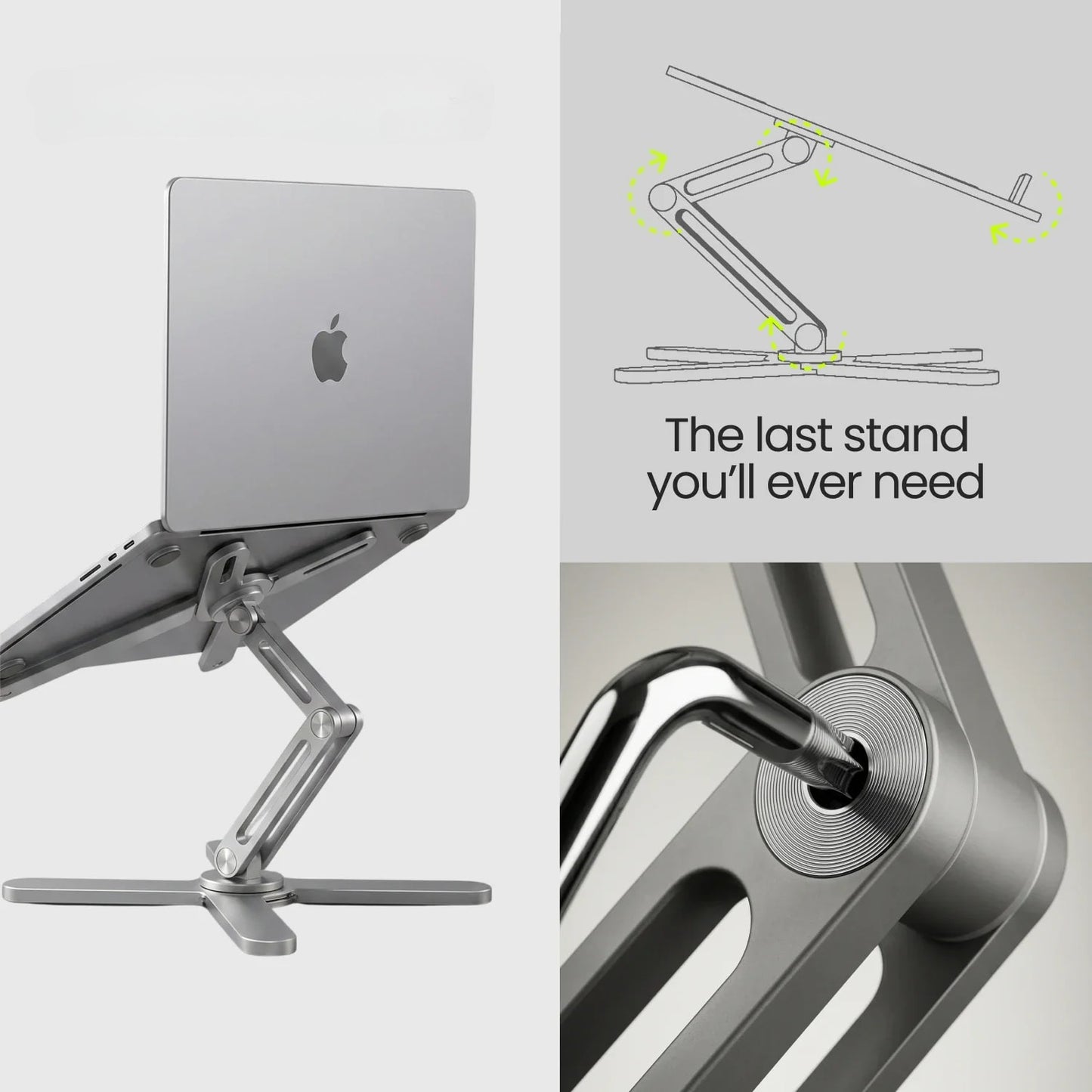 The Ultimate Nomadic Workspace™ | Foldable Keyboard & Mechanical Swivel Stand Combo