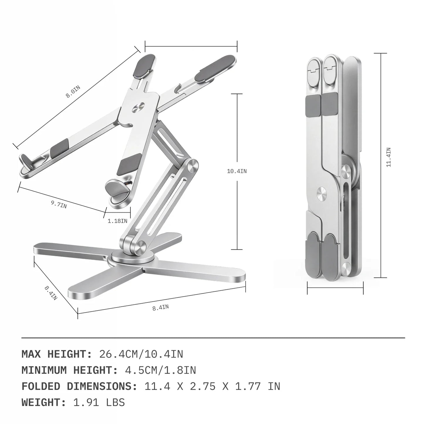 The Ultimate Nomadic Workspace™ | Foldable Keyboard & Mechanical Swivel Stand Combo