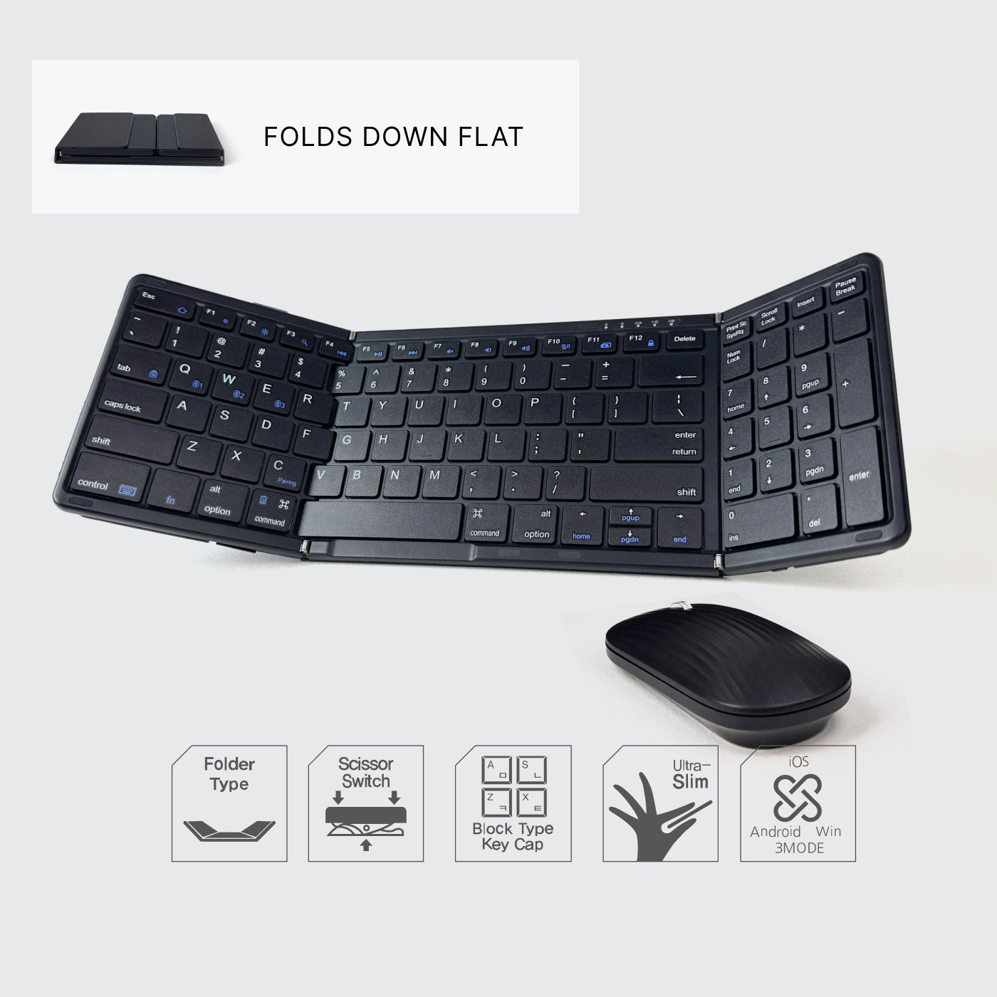 The Ultimate Nomadic Workspace™ | Foldable Keyboard & Mechanical Swivel Stand Combo