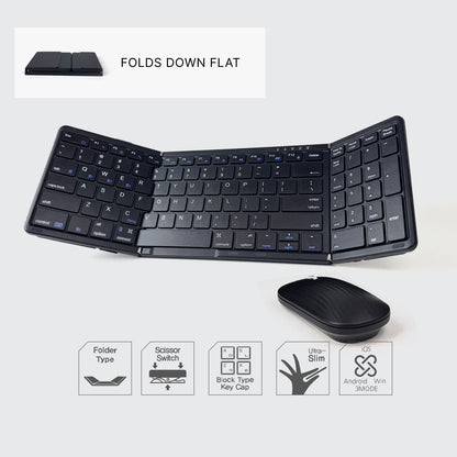 The Ultimate Nomadic Workspace™ | Foldable Keyboard & Mechanical Swivel Stand Combo