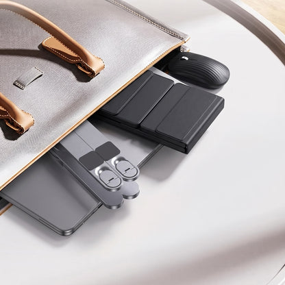 The Ultimate Nomadic Workspace™ | Foldable Keyboard & Mechanical Swivel Stand Combo