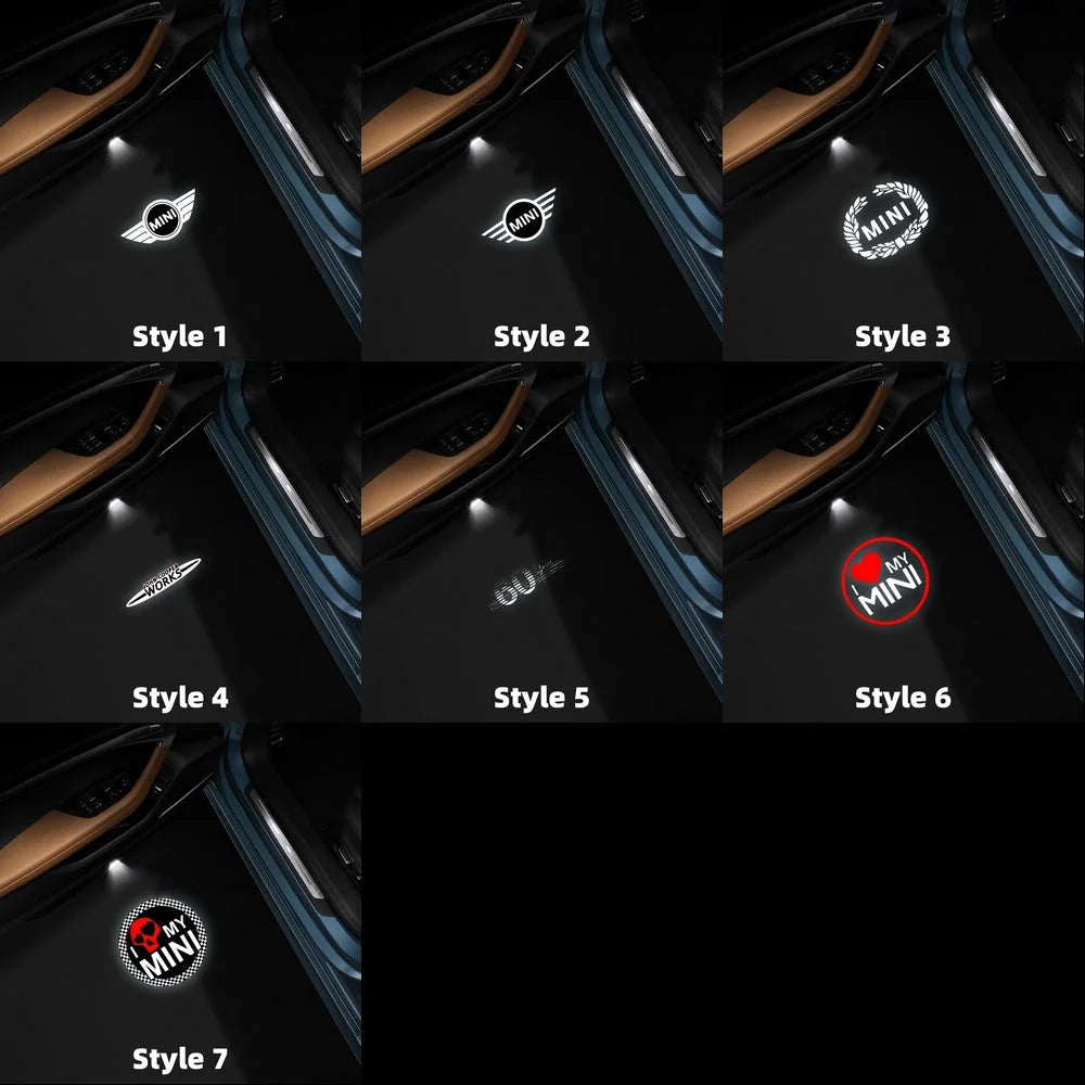MINI Compatible Car Door Puddle Lights - Angle View