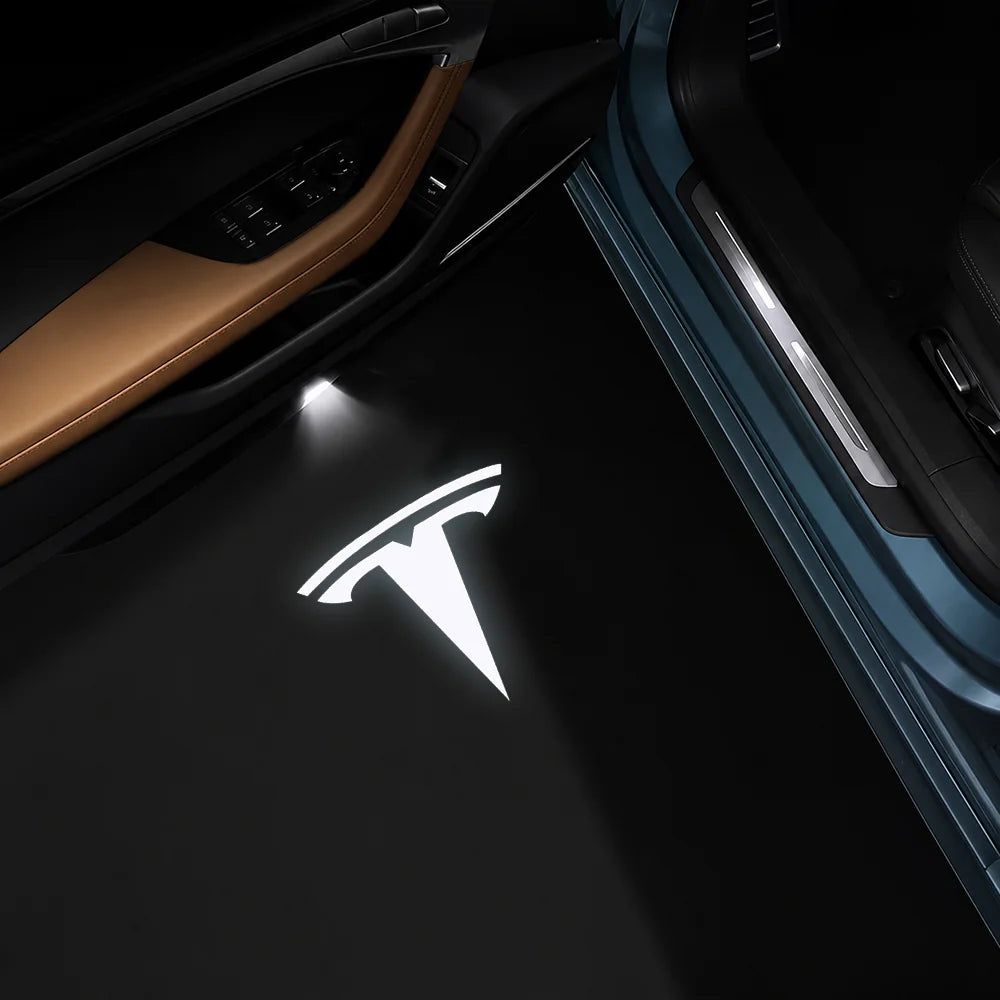 Tesla Compatible Car Door Puddle Lights - Installation View