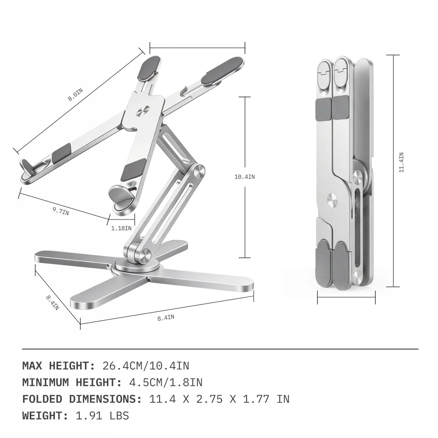 The Ultimate Nomadic Workspace™ | Foldable Keyboard & Mechanical Swivel Stand Combo - Installation View