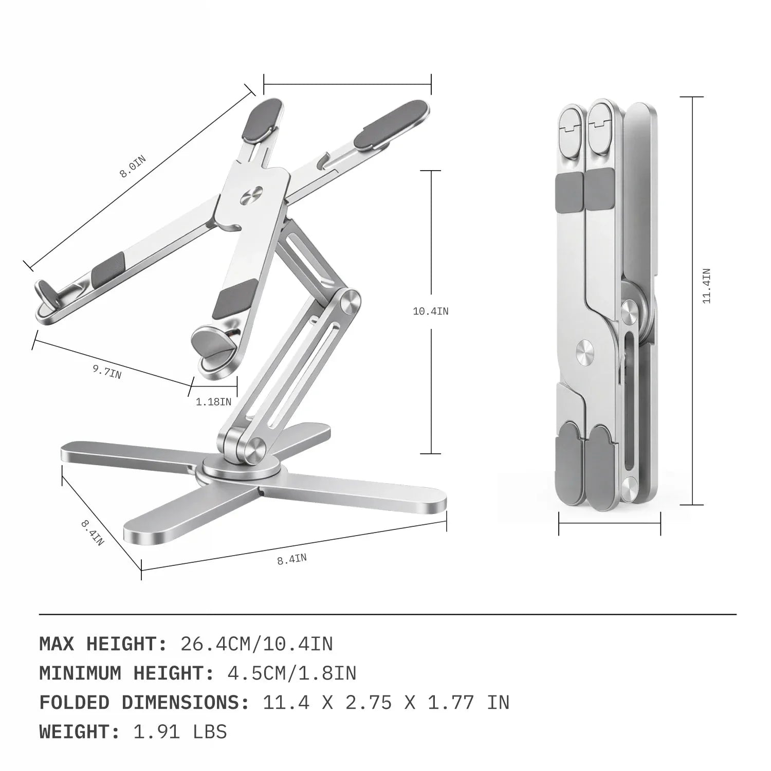 The Ultimate Nomadic Workspace™ | Foldable Keyboard & Mechanical Swivel Stand Combo - Installation View